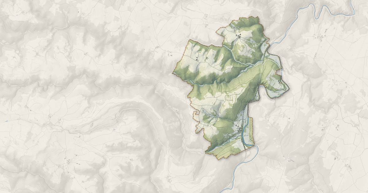 Portrait cartographique de Torsiac : relief, eau, forêts, bâti et voies, calculés à partir des données de l'IGN