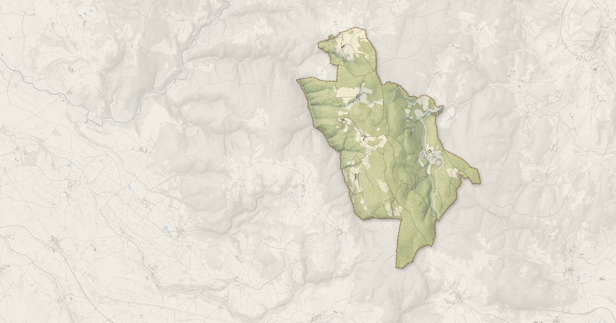 Portrait cartographique de Varennes-Saint-Honorat : relief, eau, forêts, bâti et voies, calculés à partir des données de l'IGN