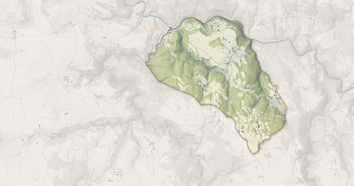 Portrait cartographique de Vielprat : relief, eau, forêts, bâti et voies, calculés à partir des données de l'IGN