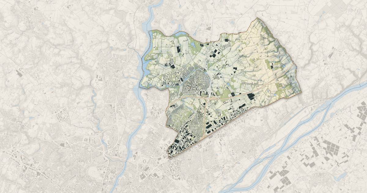 Portrait cartographique de Carquefou : relief, eau, forêts, bâti et voies, calculés à partir des données de l'IGN