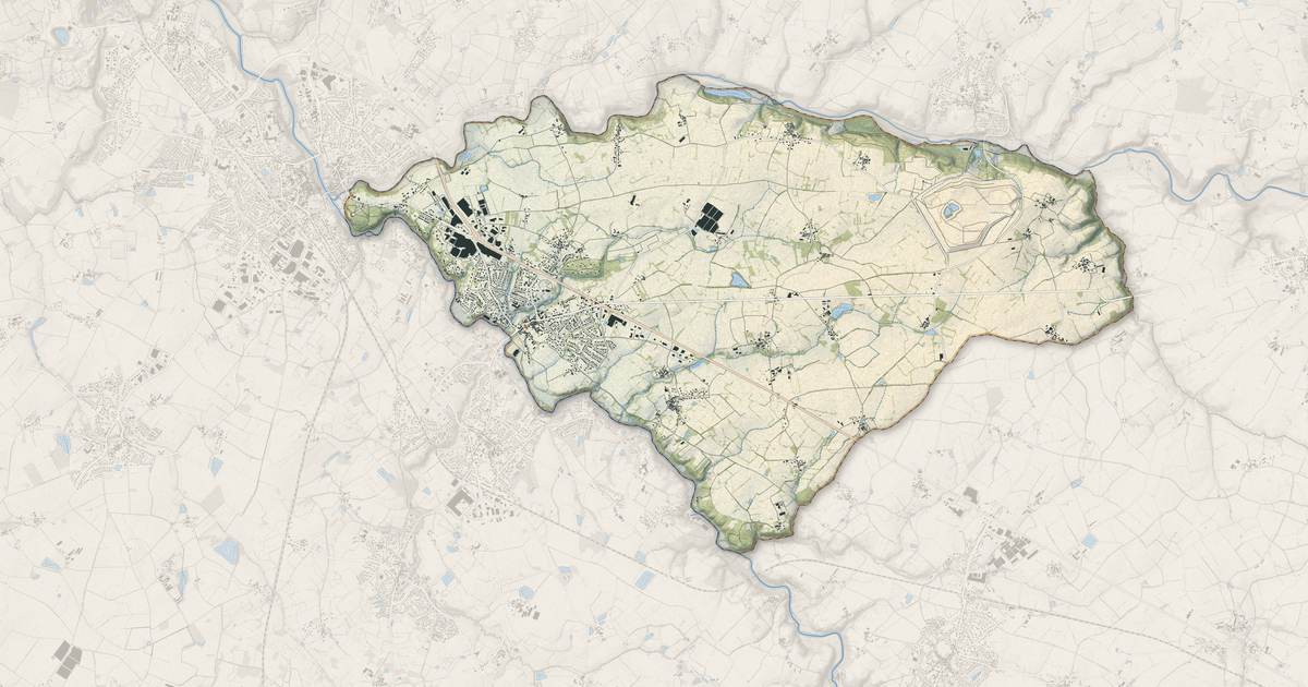 Portrait cartographique de Gétigné : relief, eau, forêts, bâti et voies, calculés à partir des données de l'IGN