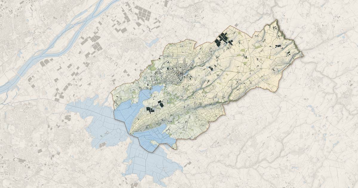 Portrait cartographique de Le Loroux-Bottereau : relief, eau, forêts, bâti et voies, calculés à partir des données de l'IGN