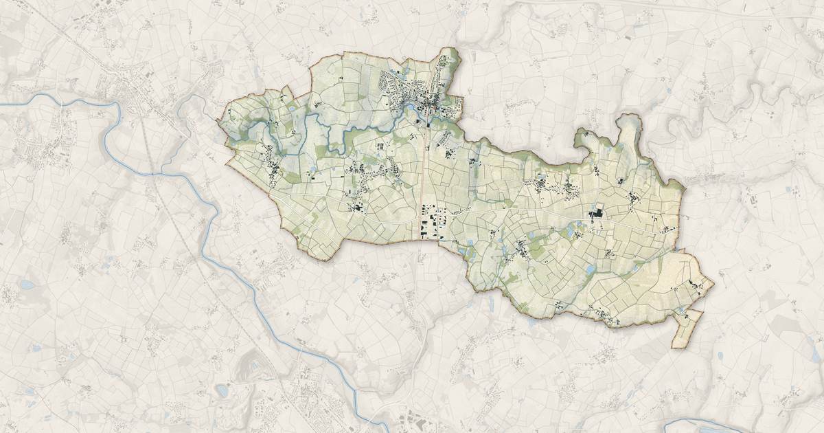 Portrait cartographique de Mouzillon : relief, eau, forêts, bâti et voies, calculés à partir des données de l'IGN