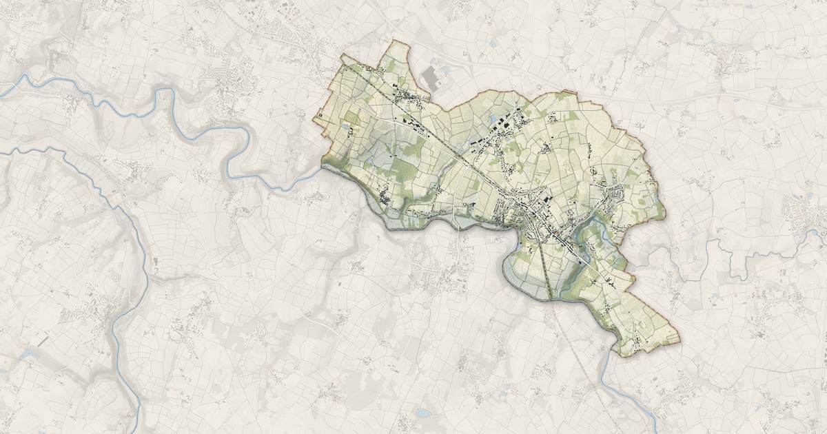 Portrait cartographique de Le Pallet : relief, eau, forêts, bâti et voies, calculés à partir des données de l'IGN