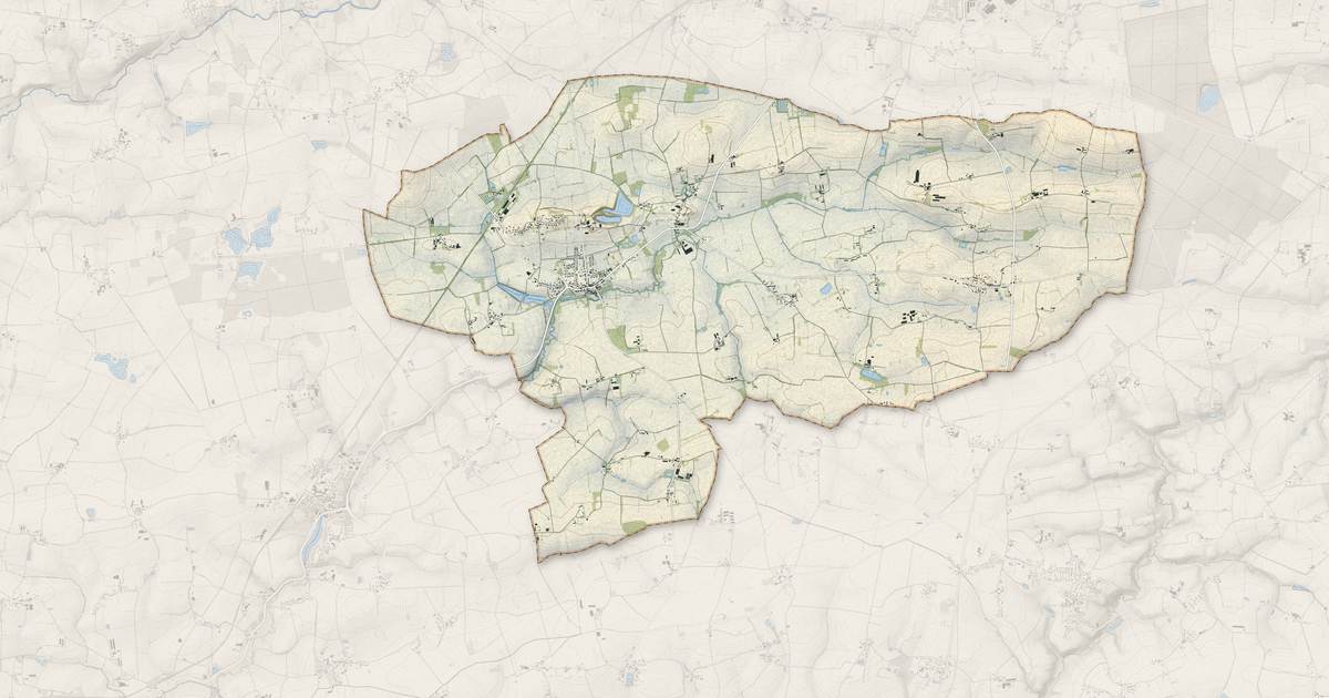 Portrait cartographique de Pannecé : relief, eau, forêts, bâti et voies, calculés à partir des données de l'IGN