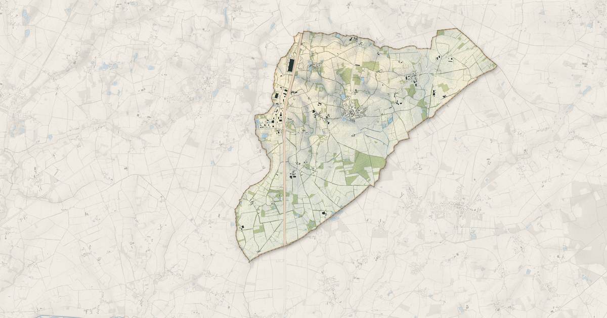 Portrait cartographique de Puceul : relief, eau, forêts, bâti et voies, calculés à partir des données de l'IGN