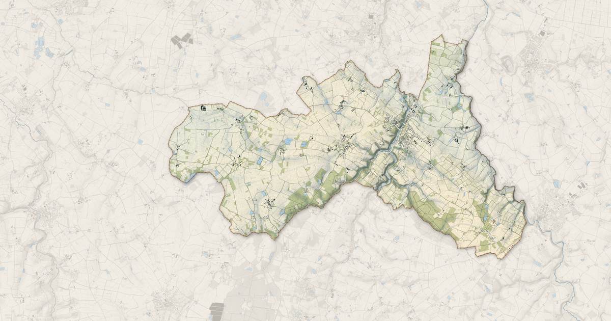 Portrait cartographique de Corcoué-sur-Logne : relief, eau, forêts, bâti et voies, calculés à partir des données de l'IGN