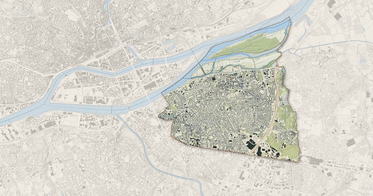 Portrait cartographique de Saint-Sébastien-sur-Loire : relief, eau, forêts, bâti et voies, calculés à partir des données de l'IGN
