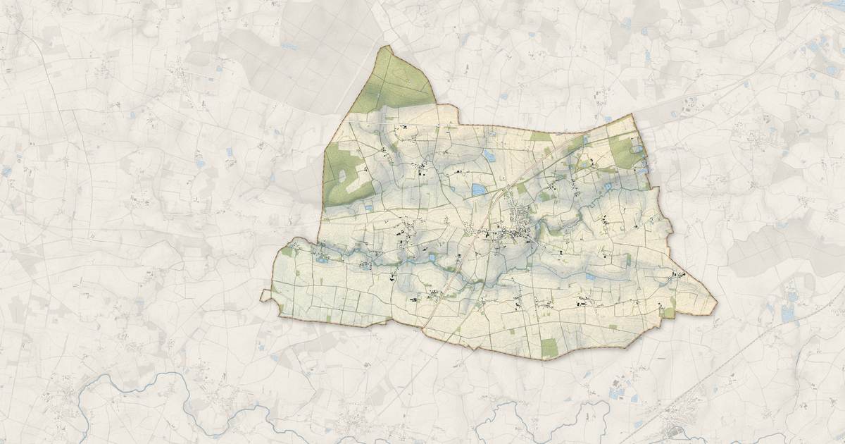 Portrait cartographique de Saint-Vincent-des-Landes : relief, eau, forêts, bâti et voies, calculés à partir des données de l'IGN