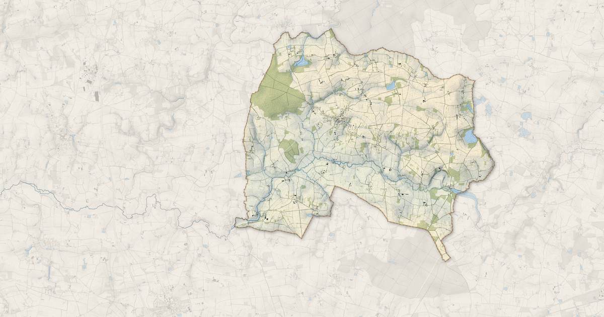 Portrait cartographique de Sion-les-Mines : relief, eau, forêts, bâti et voies, calculés à partir des données de l'IGN