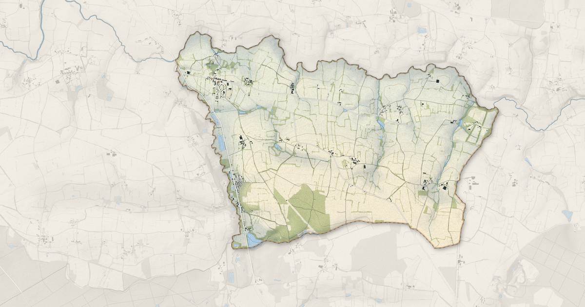 Portrait cartographique de Soulvache : relief, eau, forêts, bâti et voies, calculés à partir des données de l'IGN