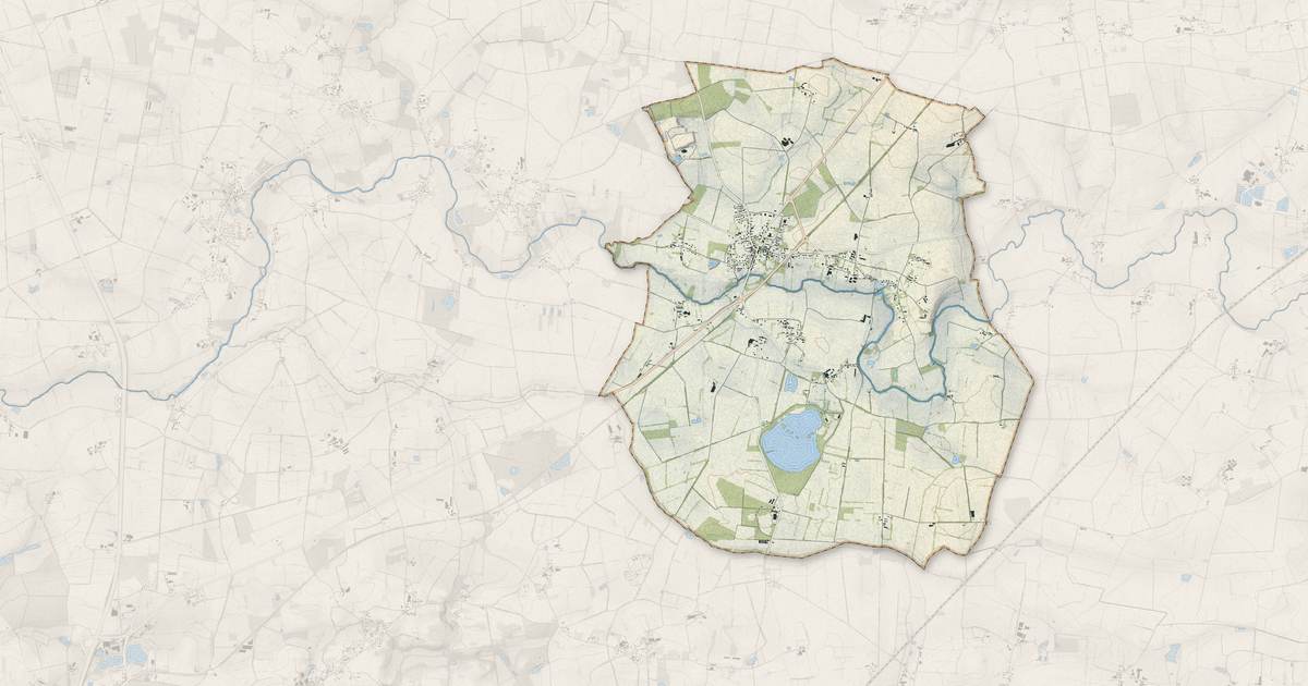 Portrait cartographique de Treffieux : relief, eau, forêts, bâti et voies, calculés à partir des données de l'IGN