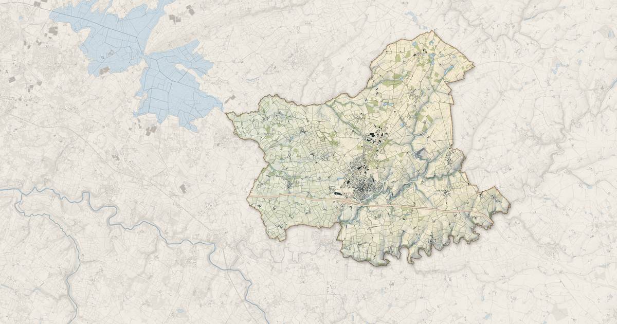 Portrait cartographique de Vallet : relief, eau, forêts, bâti et voies, calculés à partir des données de l'IGN