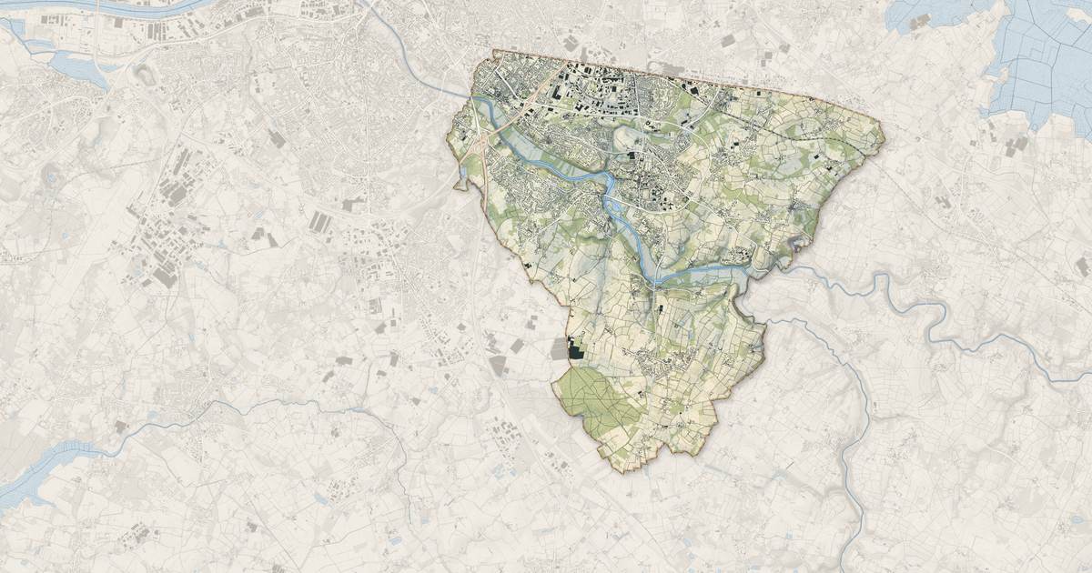 Portrait cartographique de Vertou : relief, eau, forêts, bâti et voies, calculés à partir des données de l'IGN