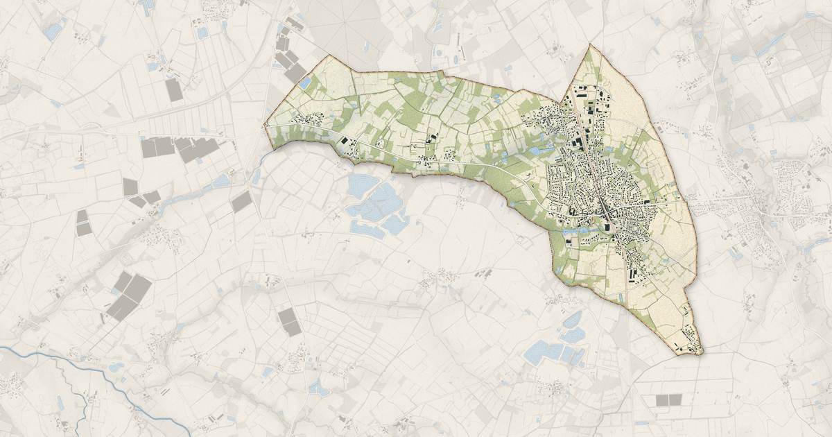 Portrait cartographique de Geneston : relief, eau, forêts, bâti et voies, calculés à partir des données de l'IGN