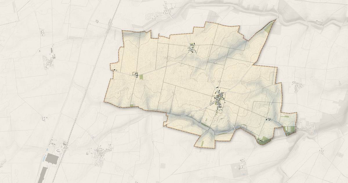 Portrait cartographique de Andonville : relief, eau, forêts, bâti et voies, calculés à partir des données de l'IGN
