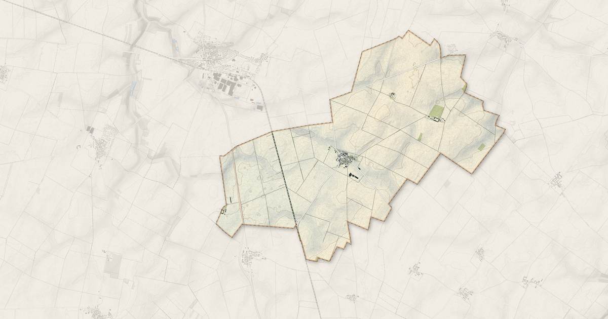 Portrait cartographique de Audeville : relief, eau, forêts, bâti et voies, calculés à partir des données de l'IGN