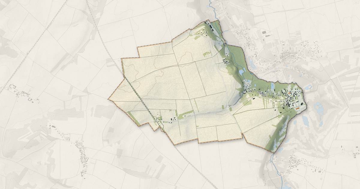 Portrait cartographique de Augerville-la-Rivière : relief, eau, forêts, bâti et voies, calculés à partir des données de l'IGN