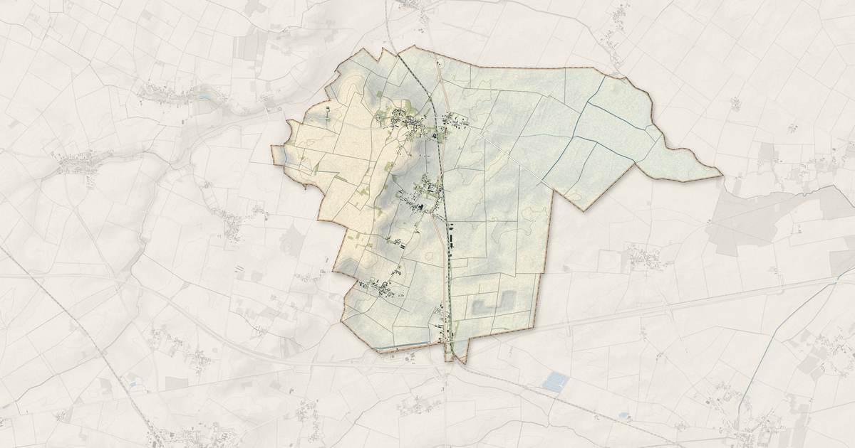 Portrait cartographique de Auxy : relief, eau, forêts, bâti et voies, calculés à partir des données de l'IGN
