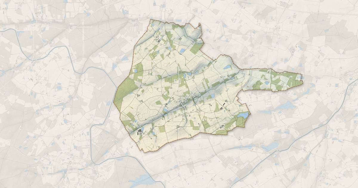 Portrait cartographique de Beauchamps-sur-Huillard : relief, eau, forêts, bâti et voies, calculés à partir des données de l'IGN