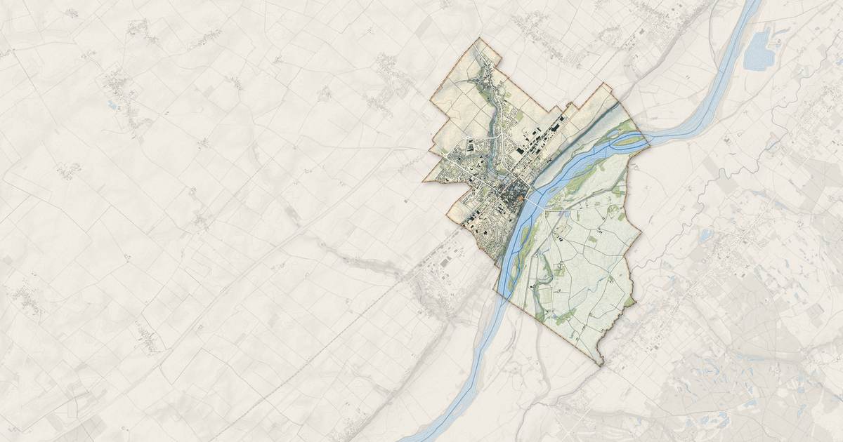 Portrait cartographique de Beaugency : relief, eau, forêts, bâti et voies, calculés à partir des données de l'IGN