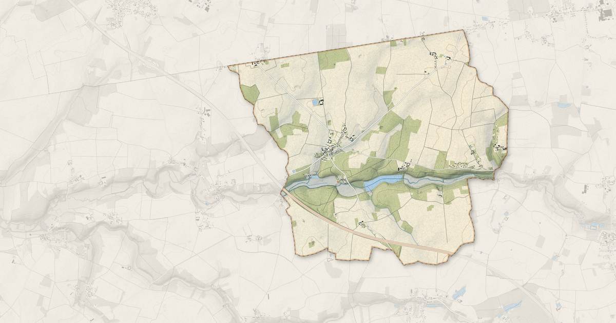 Portrait cartographique de Le Bignon-Mirabeau : relief, eau, forêts, bâti et voies, calculés à partir des données de l'IGN