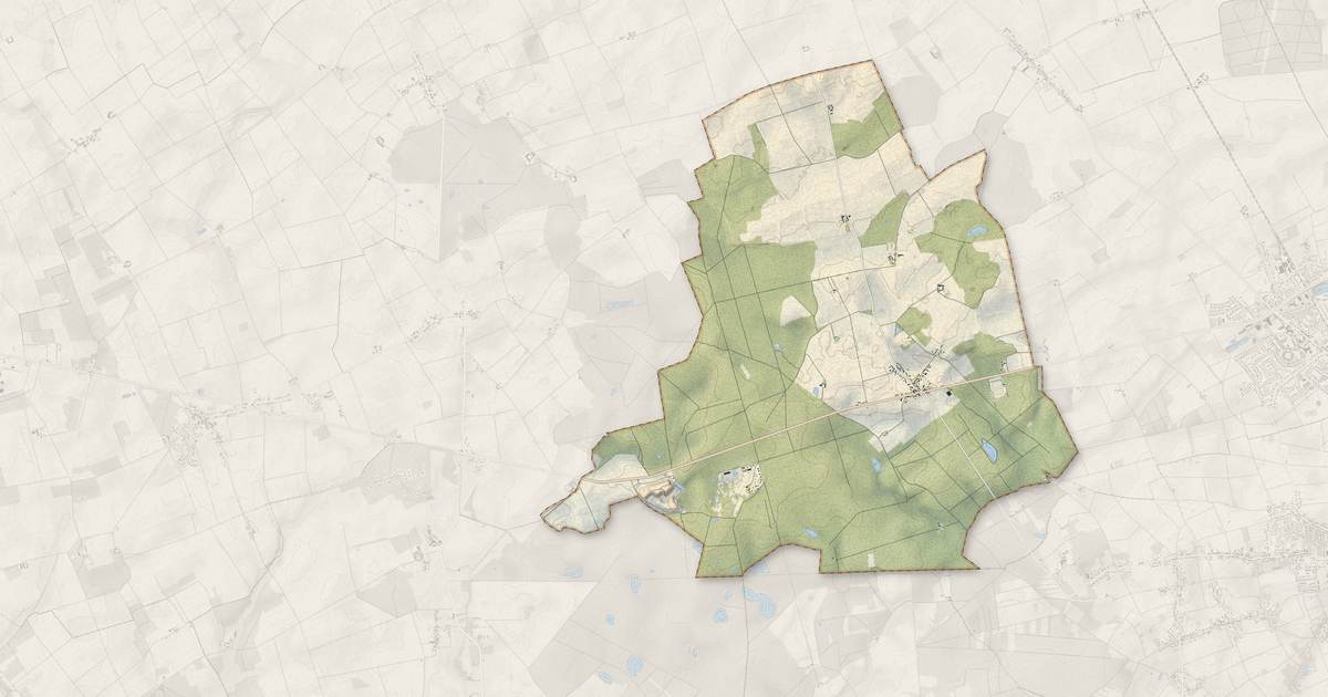 Portrait cartographique de Bucy-Saint-Liphard : relief, eau, forêts, bâti et voies, calculés à partir des données de l'IGN