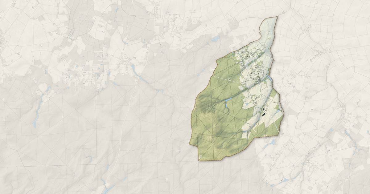 Portrait cartographique de Chambon-la-Forêt : relief, eau, forêts, bâti et voies, calculés à partir des données de l'IGN