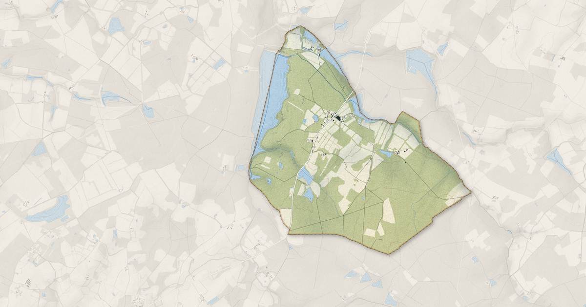 Portrait cartographique de Champoulet : relief, eau, forêts, bâti et voies, calculés à partir des données de l'IGN