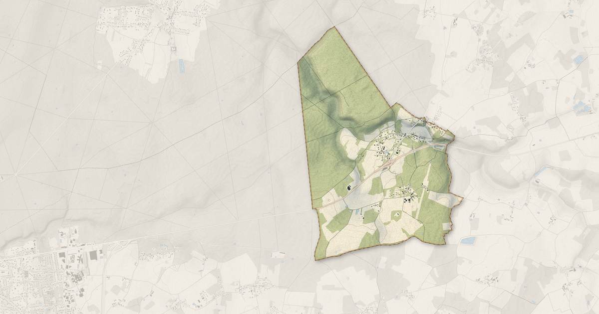Portrait cartographique de La Chapelle-Saint-Sépulcre : relief, eau, forêts, bâti et voies, calculés à partir des données de l'IGN