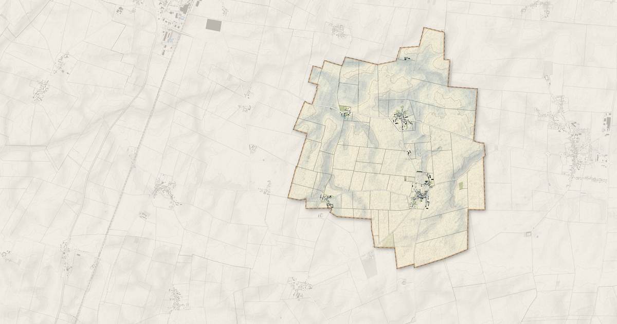 Portrait cartographique de Chaussy : relief, eau, forêts, bâti et voies, calculés à partir des données de l'IGN