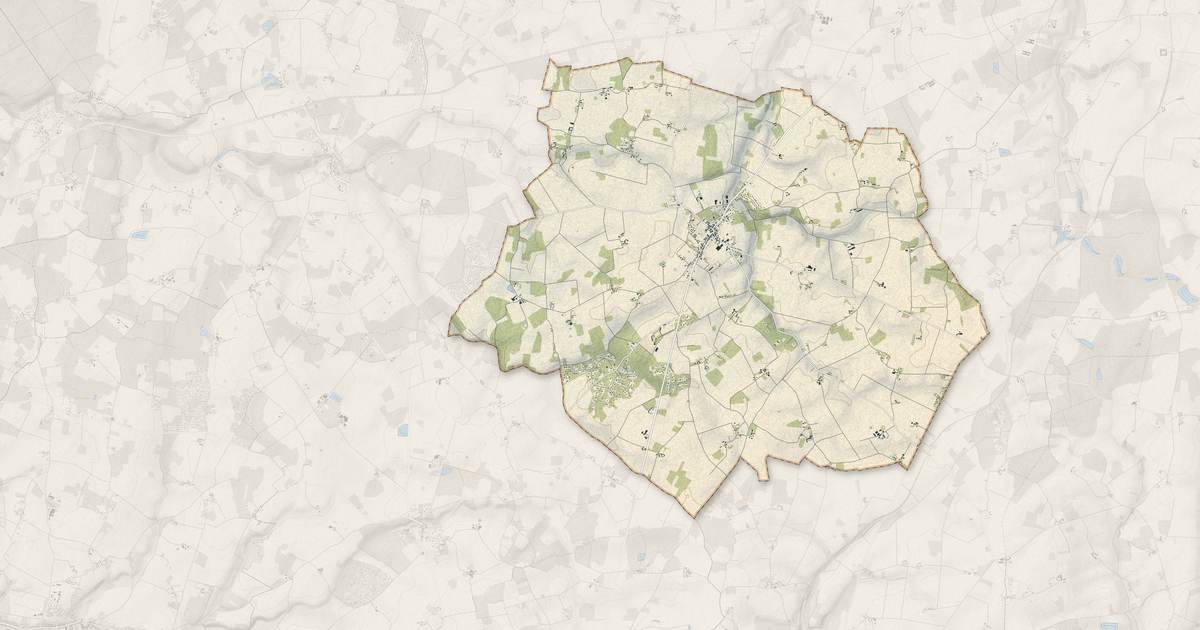 Portrait cartographique de Chuelles : relief, eau, forêts, bâti et voies, calculés à partir des données de l'IGN
