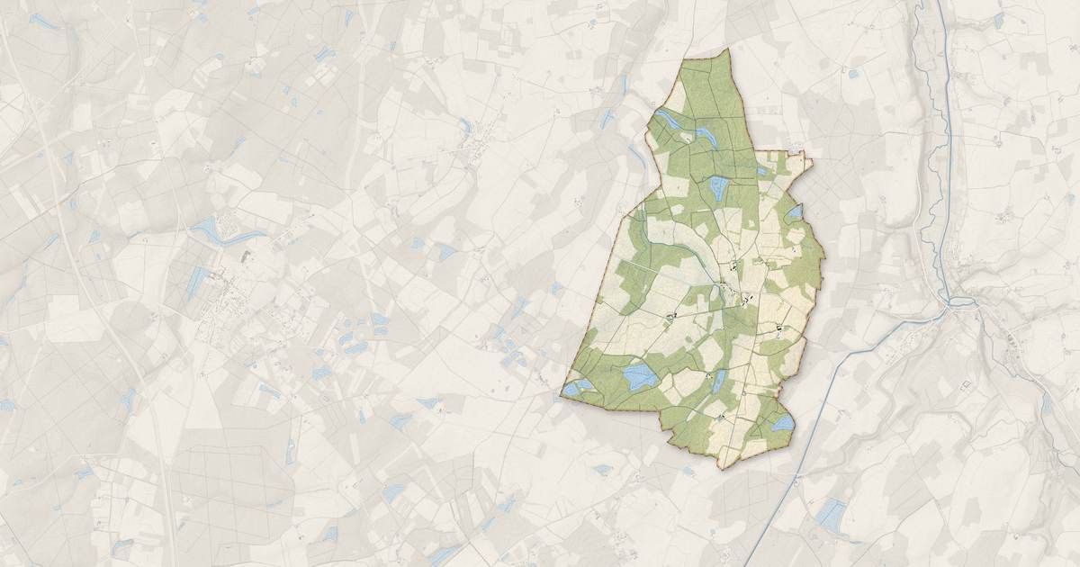 Portrait cartographique de Feins-en-Gâtinais : relief, eau, forêts, bâti et voies, calculés à partir des données de l'IGN