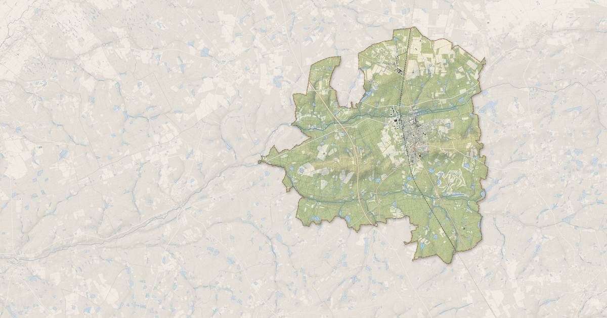 Portrait cartographique de La Ferté-Saint-Aubin : relief, eau, forêts, bâti et voies, calculés à partir des données de l'IGN