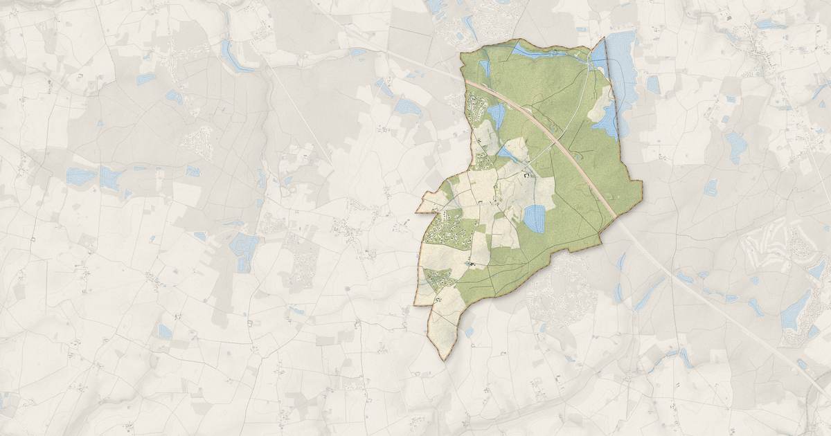Portrait cartographique de Foucherolles : relief, eau, forêts, bâti et voies, calculés à partir des données de l'IGN