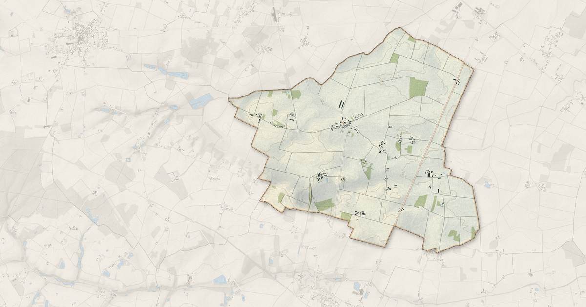 Portrait cartographique de Fréville-du-Gâtinais : relief, eau, forêts, bâti et voies, calculés à partir des données de l'IGN