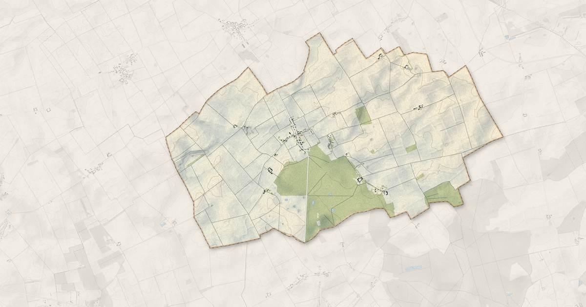Portrait cartographique de Gémigny : relief, eau, forêts, bâti et voies, calculés à partir des données de l'IGN