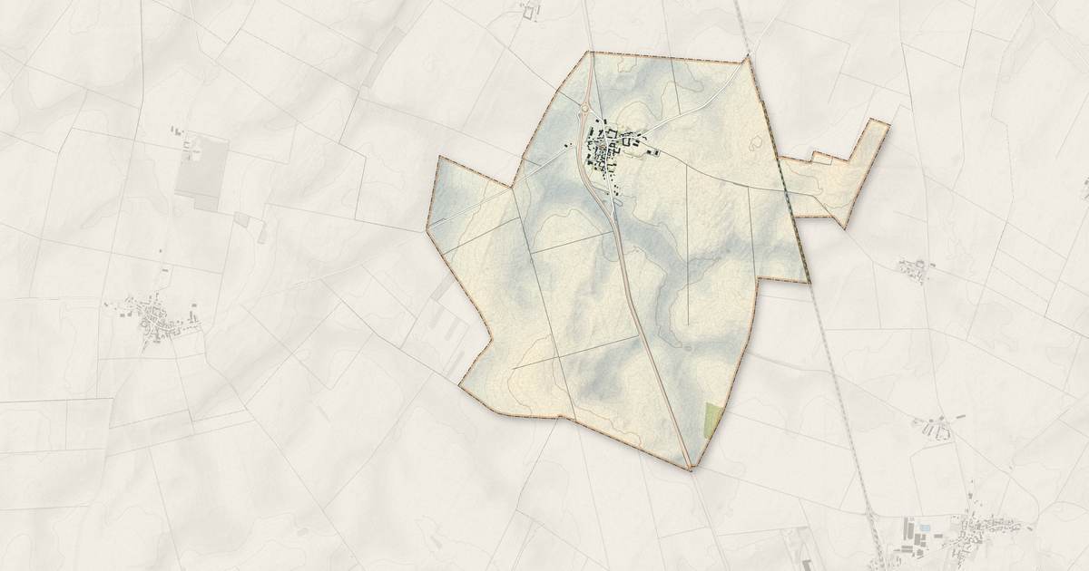 Portrait cartographique de Intville-la-Guétard : relief, eau, forêts, bâti et voies, calculés à partir des données de l'IGN