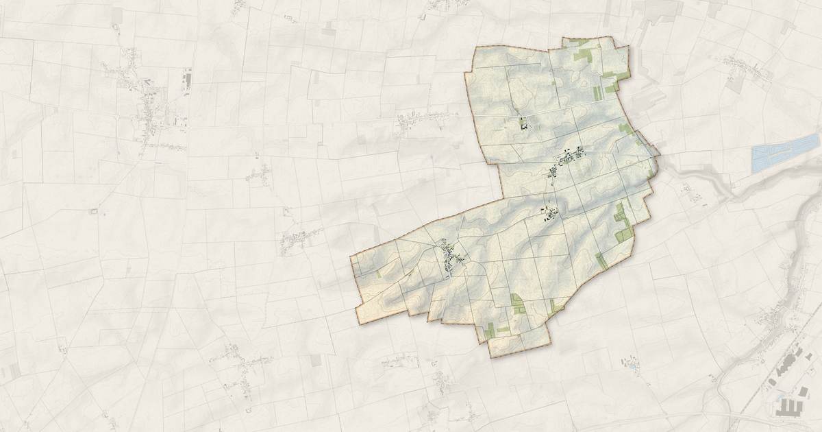 Portrait cartographique de Jouy-en-Pithiverais : relief, eau, forêts, bâti et voies, calculés à partir des données de l'IGN