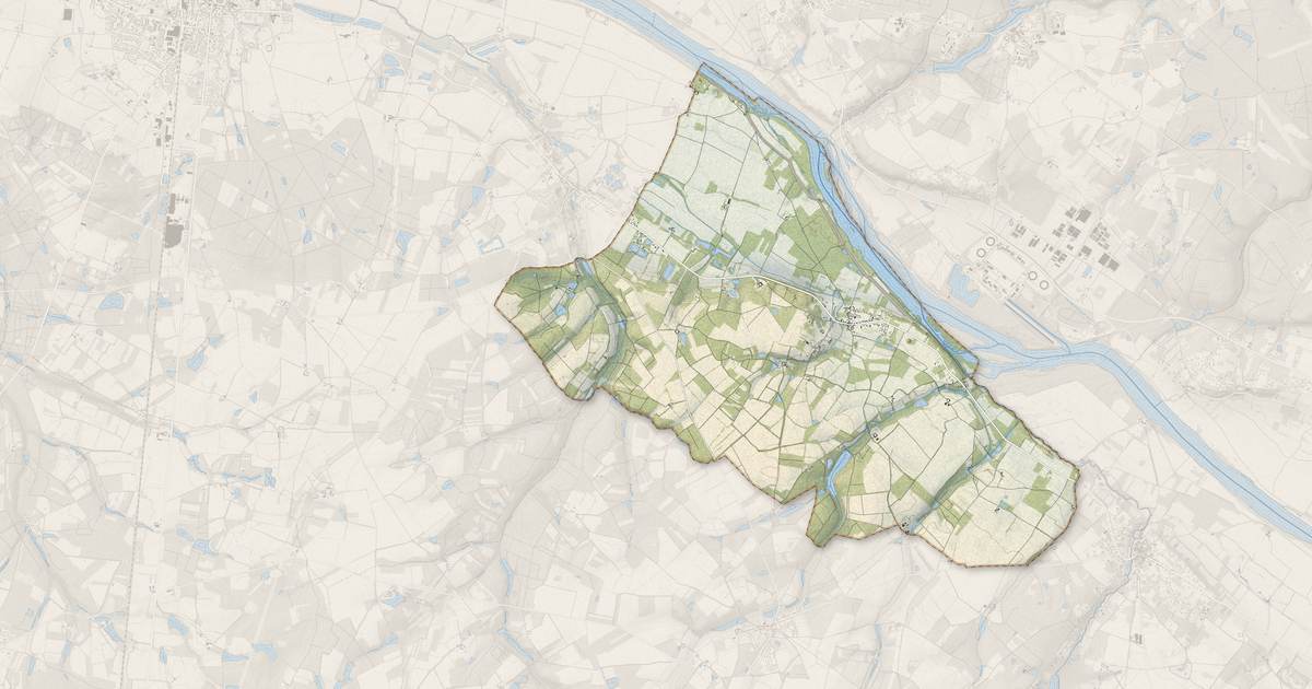 Portrait cartographique de Lion-en-Sullias : relief, eau, forêts, bâti et voies, calculés à partir des données de l'IGN