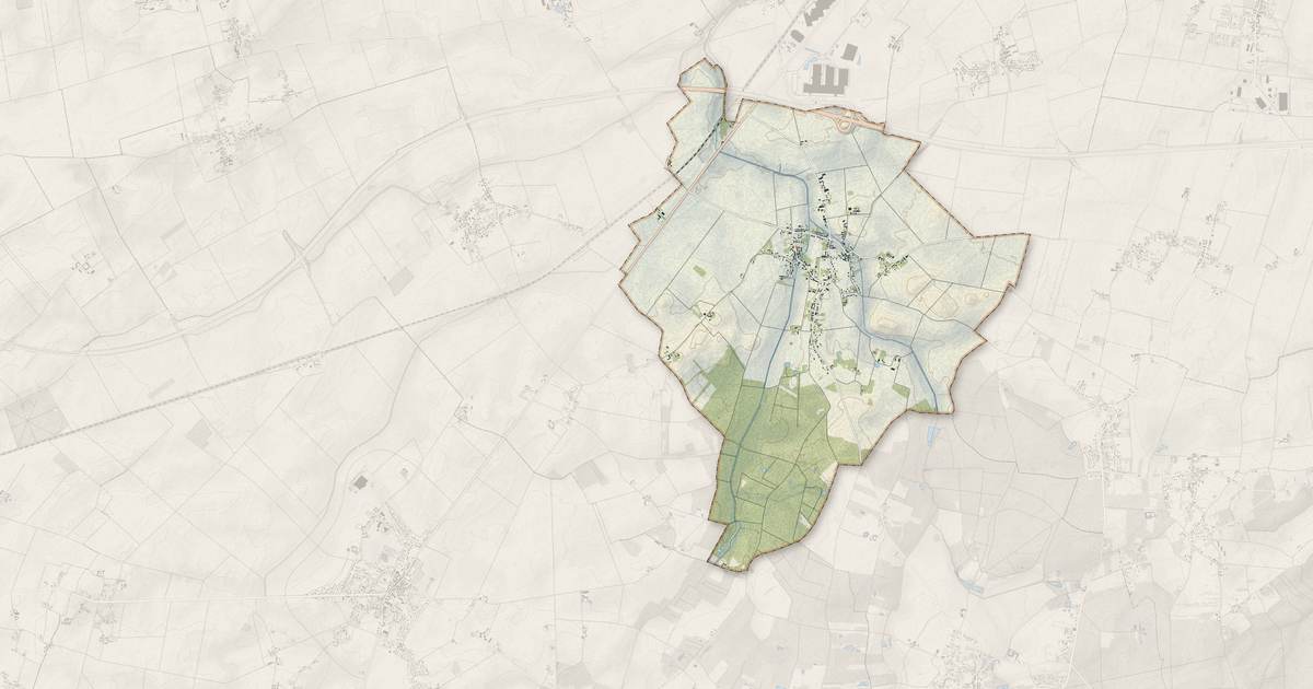 Portrait cartographique de Mareau-aux-Bois : relief, eau, forêts, bâti et voies, calculés à partir des données de l'IGN