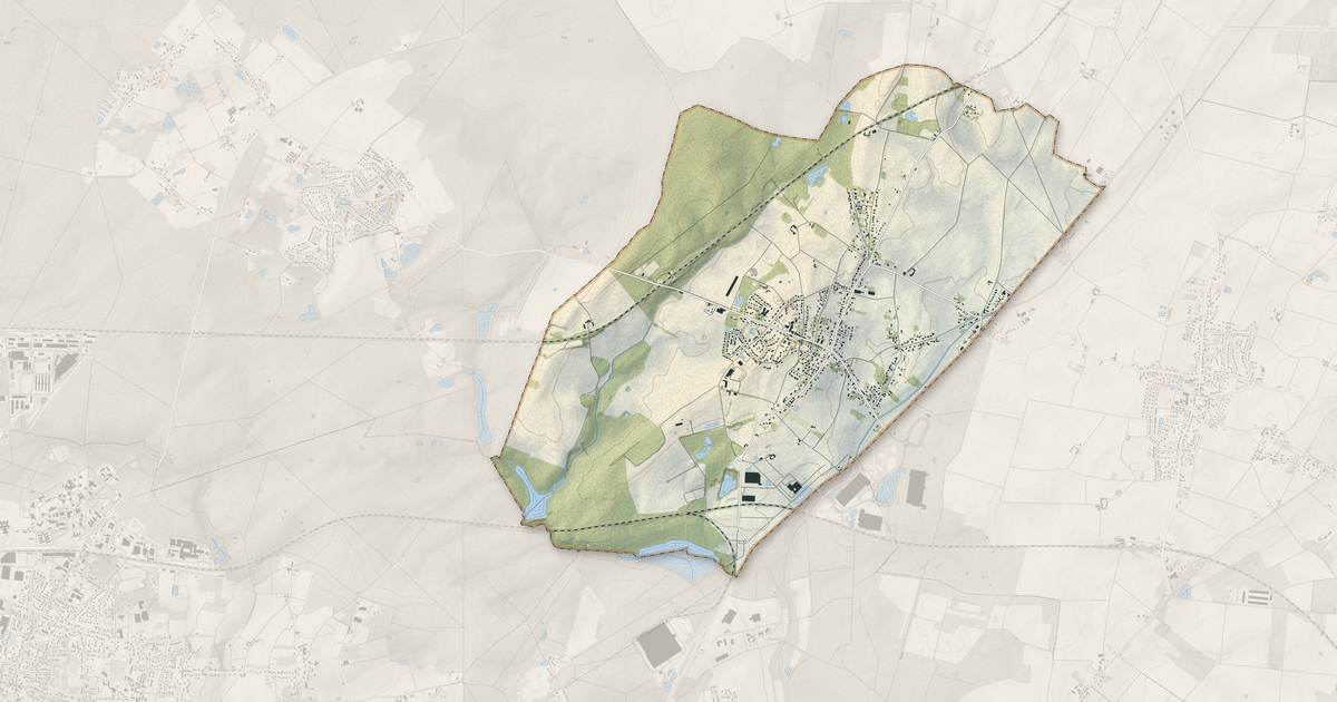 Portrait cartographique de Marigny-les-Usages : relief, eau, forêts, bâti et voies, calculés à partir des données de l'IGN
