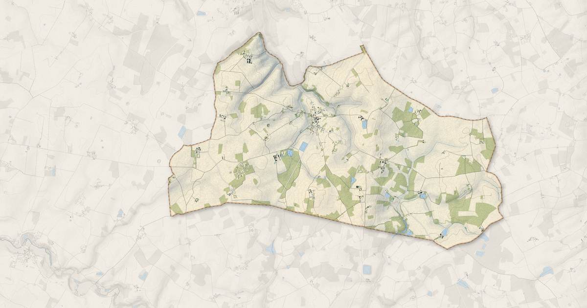 Portrait cartographique de Melleroy : relief, eau, forêts, bâti et voies, calculés à partir des données de l'IGN