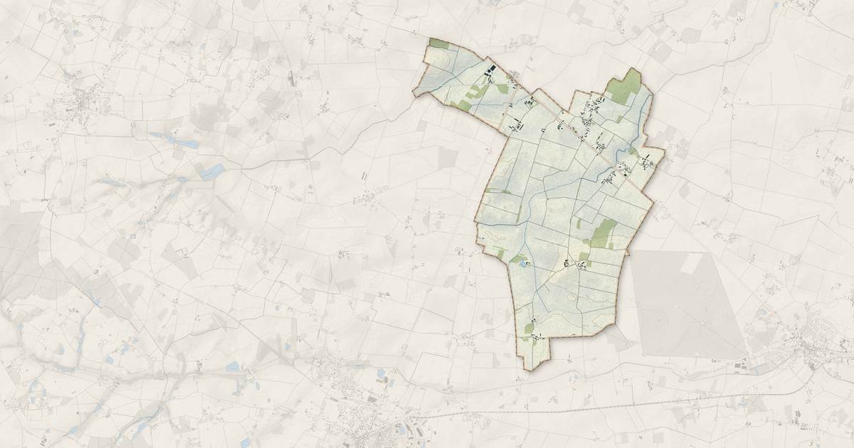 Portrait cartographique de Mézières-en-Gâtinais : relief, eau, forêts, bâti et voies, calculés à partir des données de l'IGN