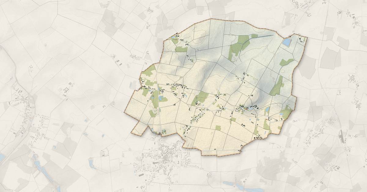Portrait cartographique de Montbarrois : relief, eau, forêts, bâti et voies, calculés à partir des données de l'IGN