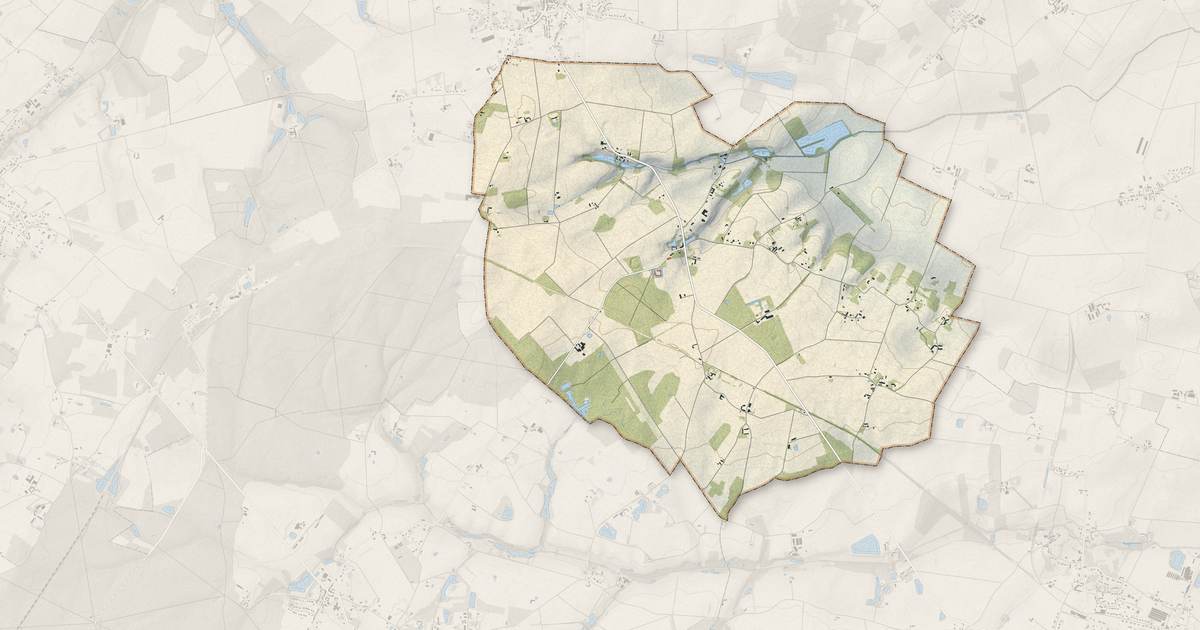 Portrait cartographique de Montliard : relief, eau, forêts, bâti et voies, calculés à partir des données de l'IGN