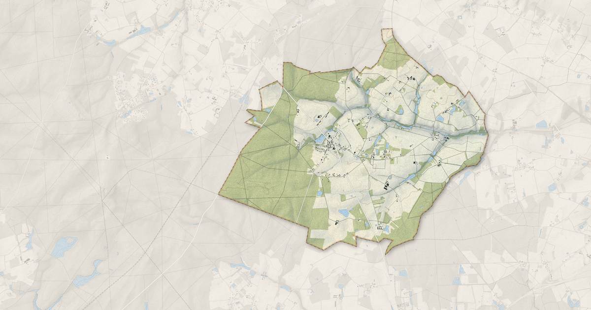 Portrait cartographique de Nesploy : relief, eau, forêts, bâti et voies, calculés à partir des données de l'IGN