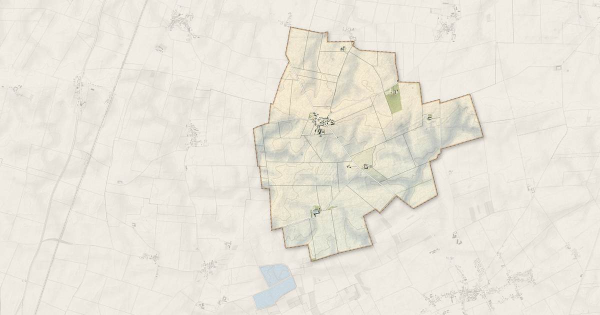 Portrait cartographique de Oison : relief, eau, forêts, bâti et voies, calculés à partir des données de l'IGN