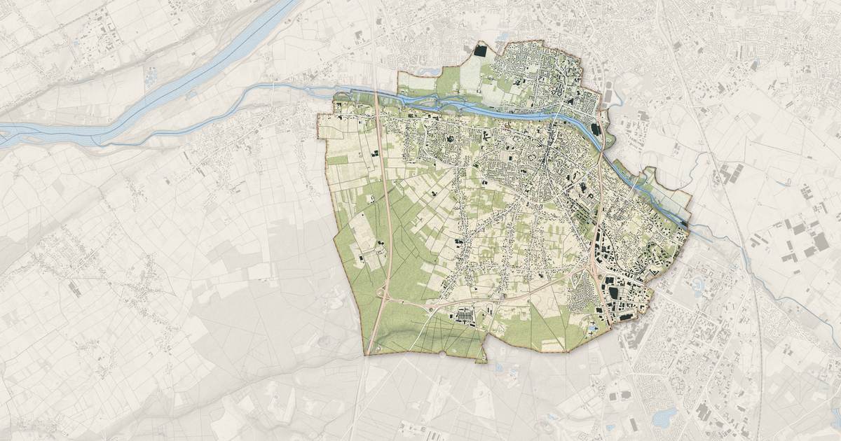 Portrait cartographique de Olivet : relief, eau, forêts, bâti et voies, calculés à partir des données de l'IGN