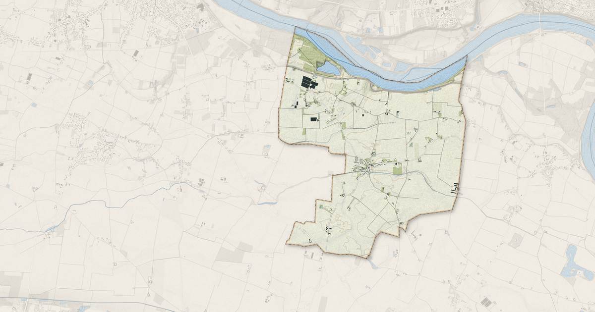 Portrait cartographique de Ouvrouer-les-Champs : relief, eau, forêts, bâti et voies, calculés à partir des données de l'IGN
